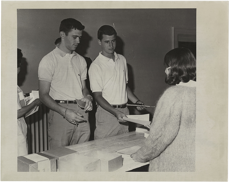 Male students registering in 1964