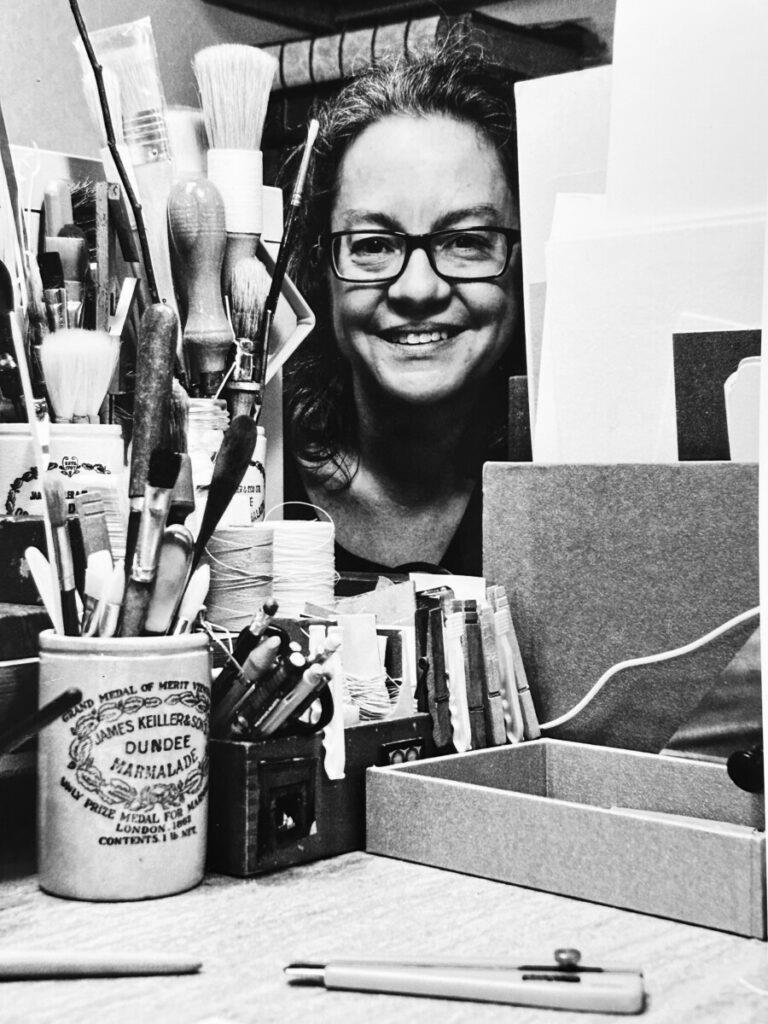Audrey Sage in the conservation lab